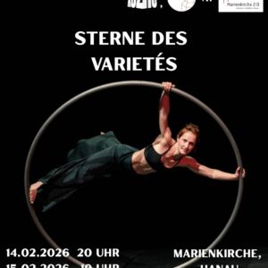 Frau in einem Ring mit der Überschrift "Sterne des Varietés"