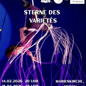 Frau in der Luft mit dem Titel "Sterne des Varietés"
